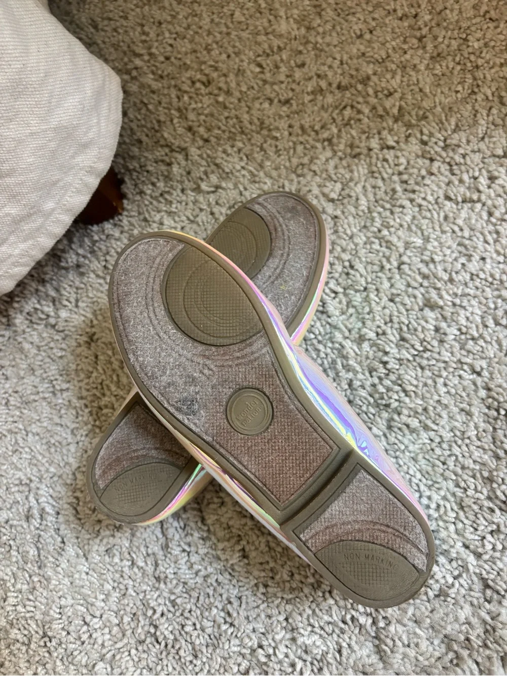 wonder nation Iridescent Rainbow Ballet Flats - Pink/Yellow